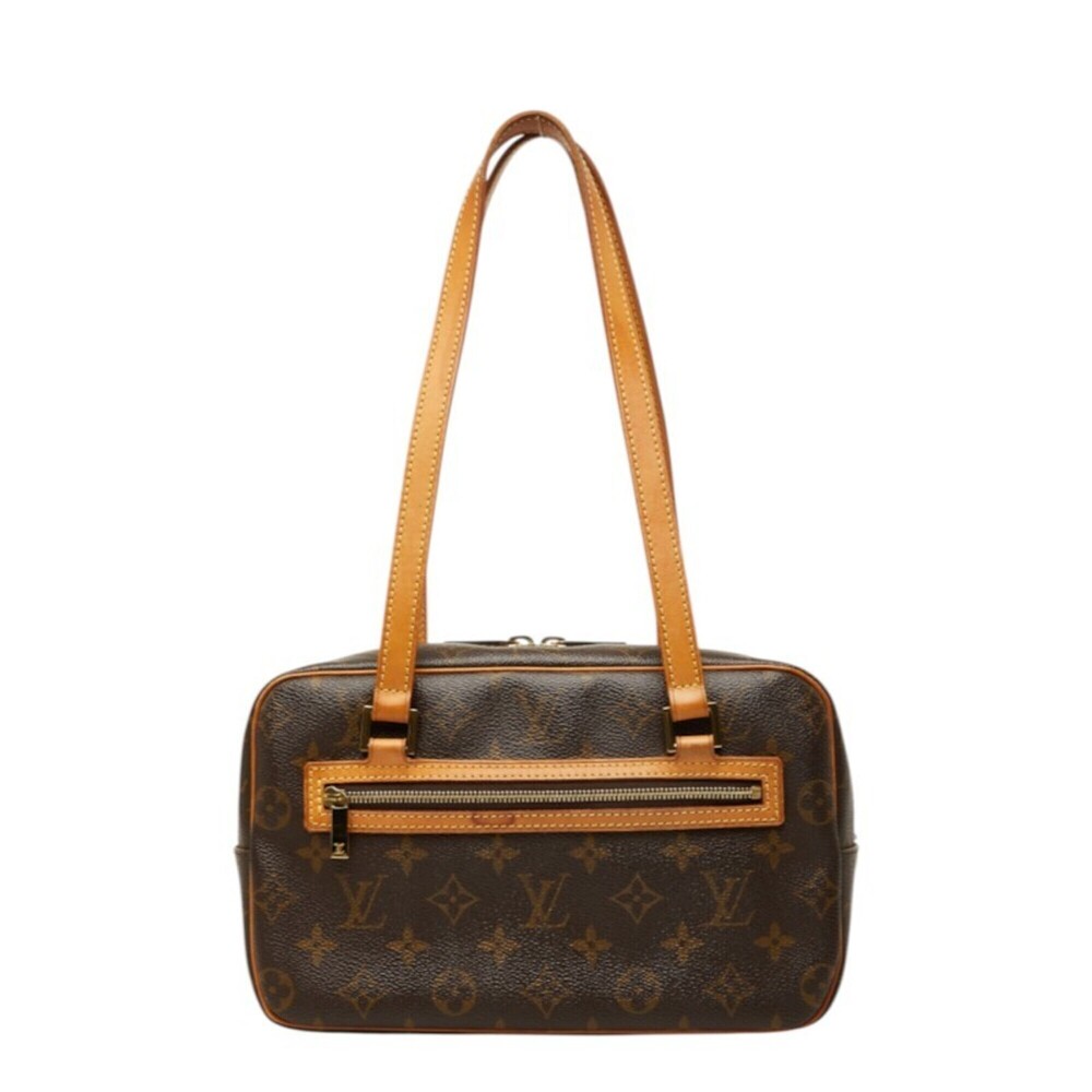 Louis Vuitton Monogram Cite MM Handbag Shoulder Bag M51182 Brown Leather Wome...